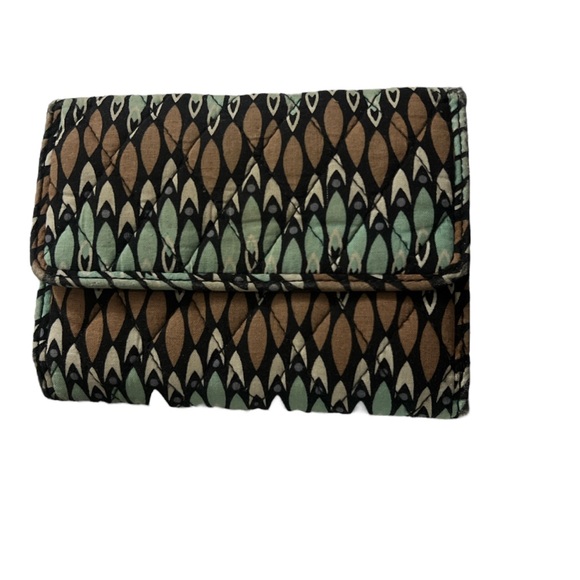Vera Bradley Handbags - Vera Bradley Black, Brown, and Green Patterned Clutch